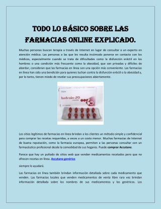 Todo lo básico sobre las farmacias online explicado