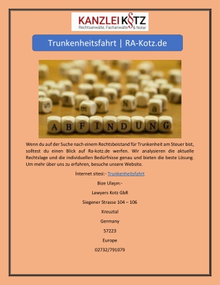 Trunkenheitsfahrt | RA-Kotz.de