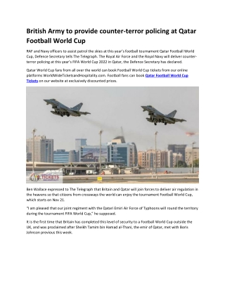 British Army to provide counter-terror policing at Qatar Football World Cup