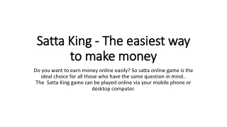 Satta King - The easiest way to make