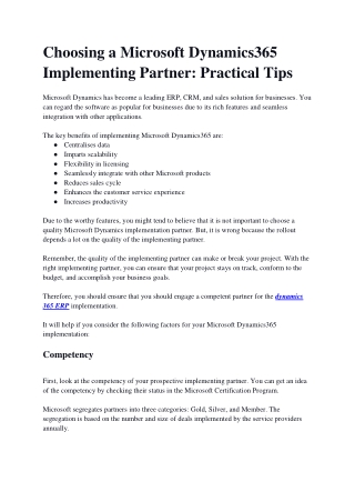 Choosing a Microsoft Dynamics365 Implementing Partner_ Practical Tips