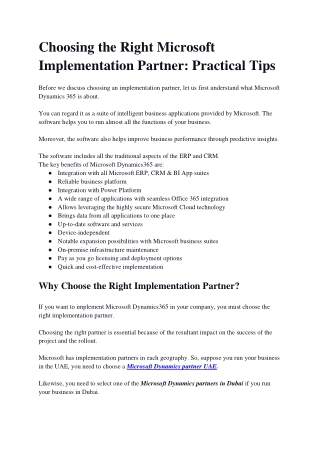 Choosing the Right Microsoft Implementation Partner_ Practical Tips