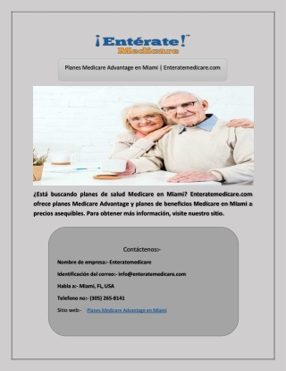 Planes Medicare Advantage en Miami | Enteratemedicare.com