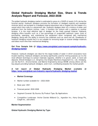 Global Hydraulic Dredging Market