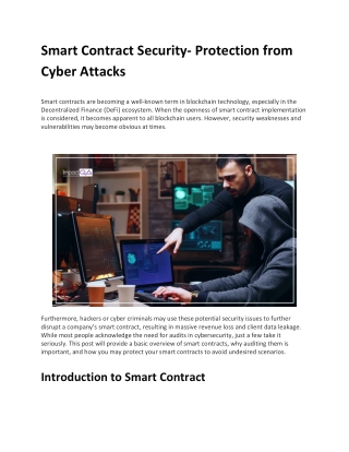 Smart Contracts Security - Protection from Cyber Attacks