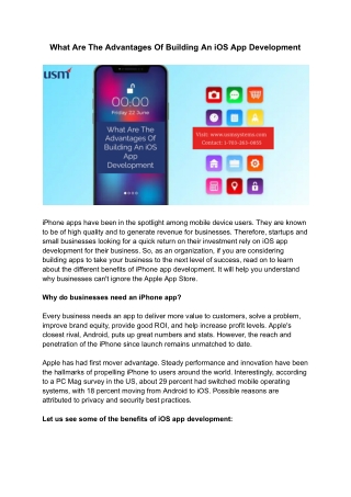 What Are The Advantages Of Building An iOS App Development - Google Docs