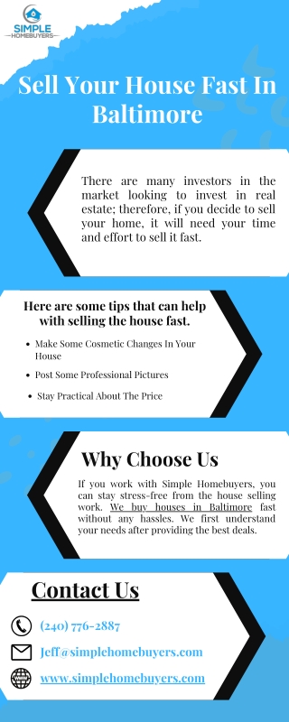 Sell Your House Fast In Baltimore | Simple Homebuyers
