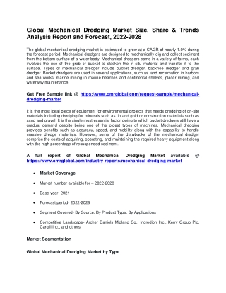 Global Mechanical Dredging Market