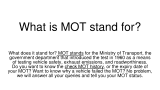 What is MOT stand for_