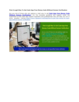 Find A Legit Way To Get Cash App Free Money Code Without Human Verification