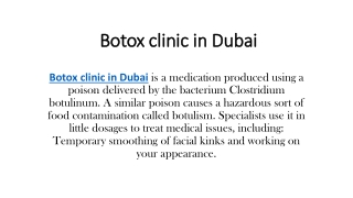 Botox clinic in Dubai