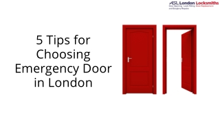 5 Tips for Choosing Emergency Door in London