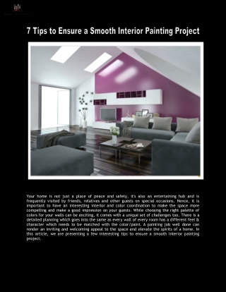 7 tips to ensure a smooth interior painting project