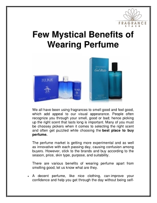 Few Mystical Benefits of Wearing Perfume
