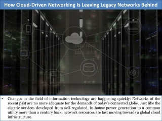 How Cloud-Driven Networking Is Leaving Legacy Networks Behind