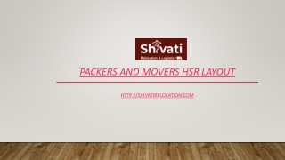 Packers And Movers HSR Layout