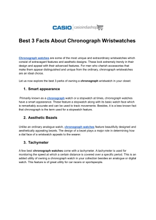 Best 3 Facts About Chronograph Wristwatches