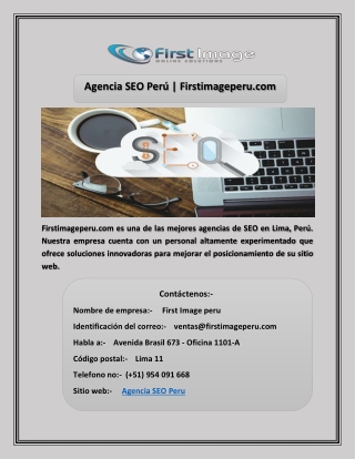 Agencia SEO Perú | Firstimageperu.com