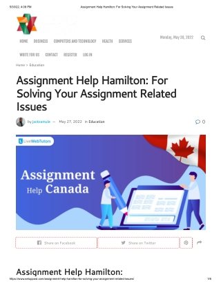 Assignment Help Hamilton_ For Solving Your Assignment Related Issues