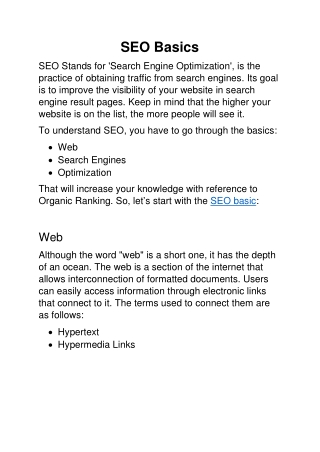 SEO Basics