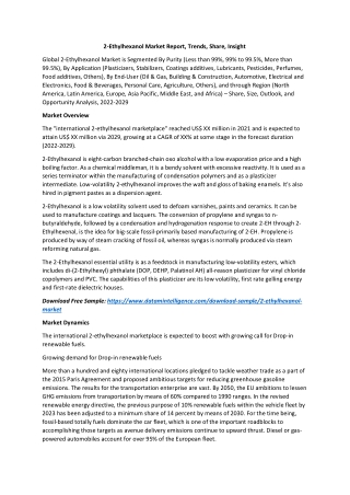 2-Ethylhexanol Market Report, Trends, Share, Insight