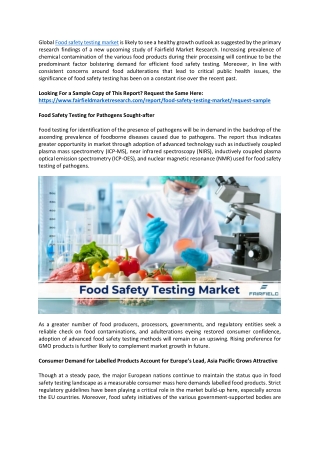 Food Safety Testing Market