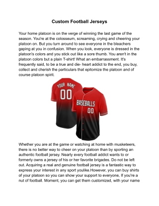 Custom Football Jerseys