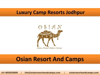 Searching for Luxury Camp Resorts Jodhpur - Osian Resorts