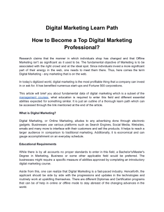 Digital Marketing