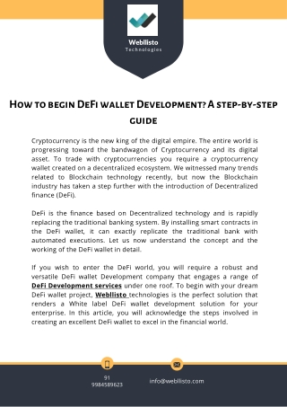 How to begin DeFi wallet Development? A step-by-step guide