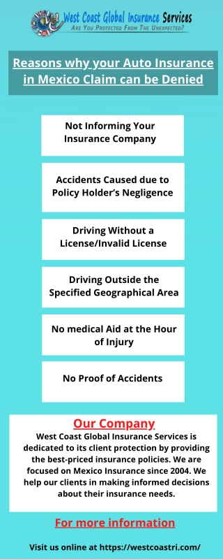 Reasons why your Auto Insurance in Mexico Claim can be Denied