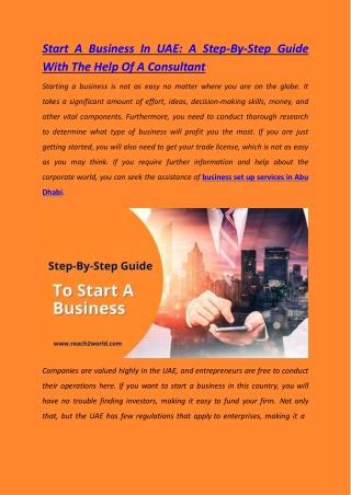 Start A Business in UAE: A Step-By-Step Guide With The Help of A Consultant