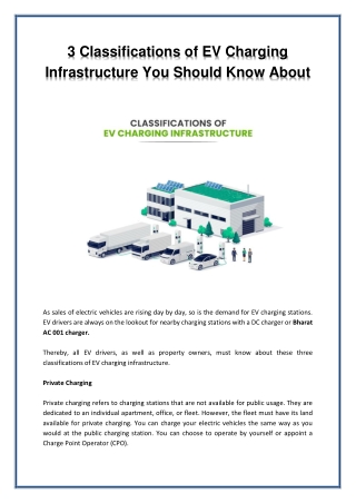 3 Classifications of EV Charging Infrastructure You Should Know About