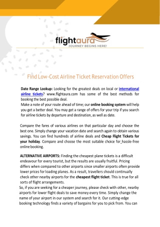 International Airline Tickets