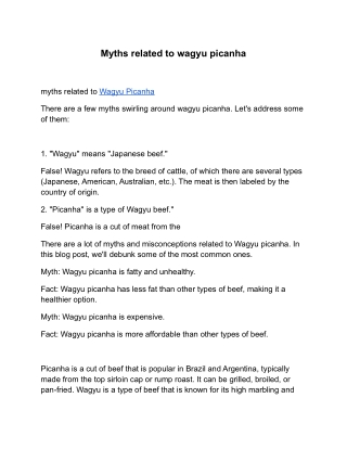 Myths related to wagyu picanha