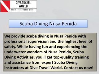 Scuba Diving Nusa Penida