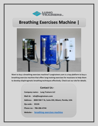 Breathing Exercises Machine | Lungtrainers.com