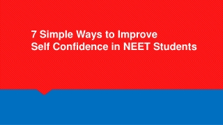 seven simple Ways to Improve Self Confidence in NEET Students