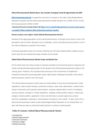 Ethical Pharmaceuticals Market Share, Size, Growth, Emerging Trends & Segmentation by 2029