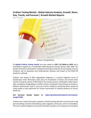 D-dimer Testing Market