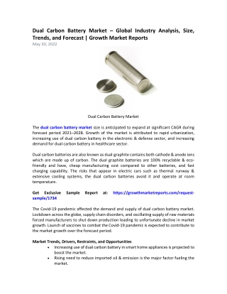 Dual Carbon Battery Market