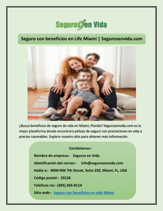 Seguro con beneficios en Life Miami | Segurosenvida.com