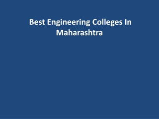 Best Engineering Colleges In Maharashtra