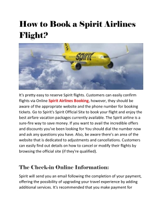 How to Book a Spirit Airlines Flight?