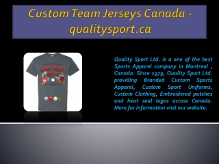 Custom Team Jerseys Canada - qualitysport.ca