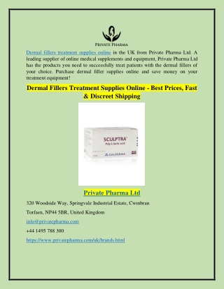 Dermal Fillers Treatment Supplies Online - Best Prices, Fast & Discreet Shipping