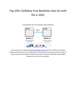 Free Backlink sites list