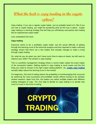 What the heck is copy trading in the crypto sphere