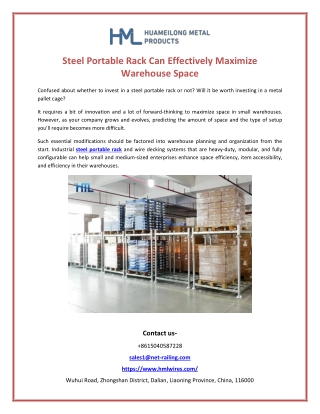 Steel Portable Rack Can Effectively Maximize Warehouse Space