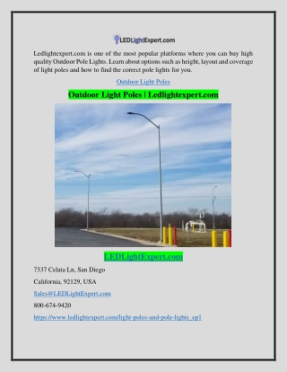 Outdoor Light Poles | Ledlightexpert.com